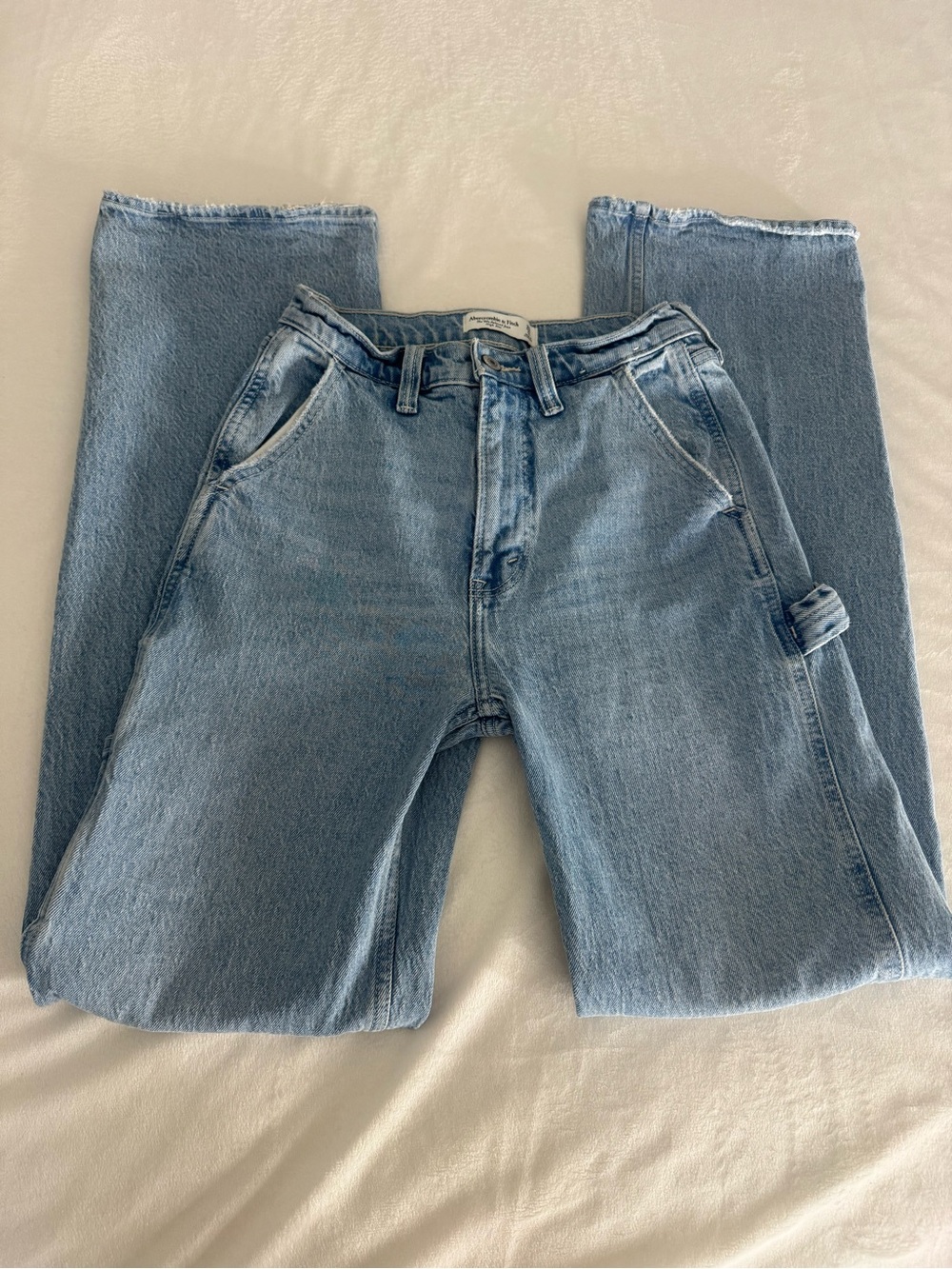 NWOT Abercrombie Fitch 90's Relaxed High Rise Carpenter Jean Women's Size0 Long